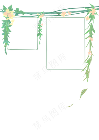 植物相框照片墙绿叶