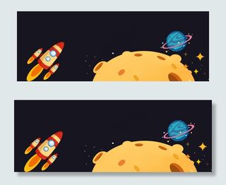 卡通宇宙星空banner