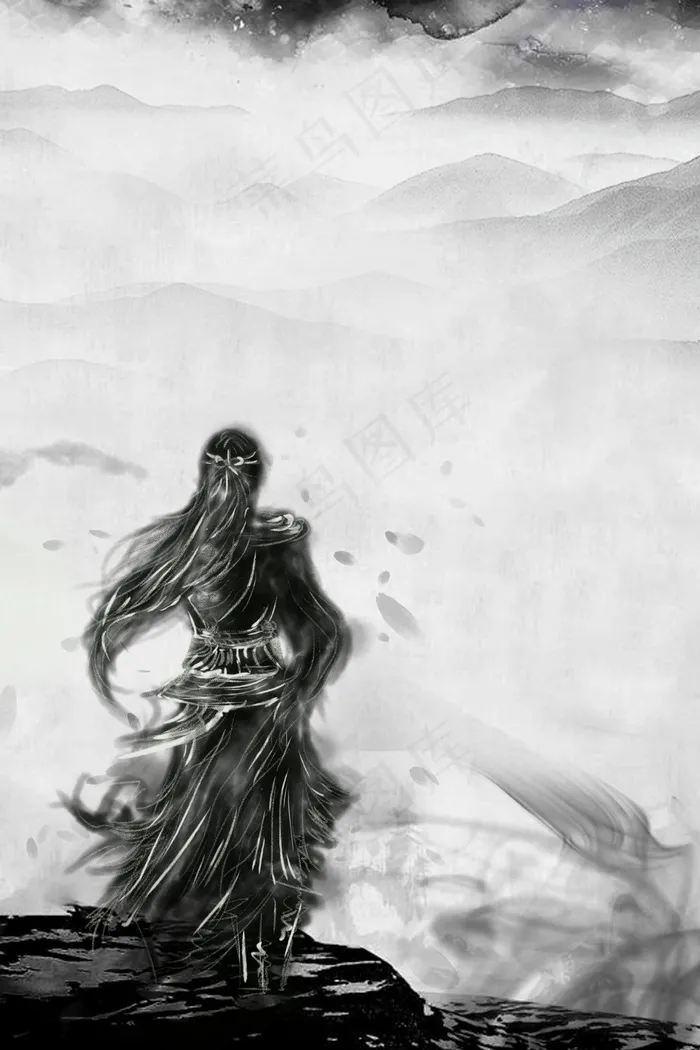 中国水墨风古代创意企业招聘(3545*5315px 	      )psd模版下载