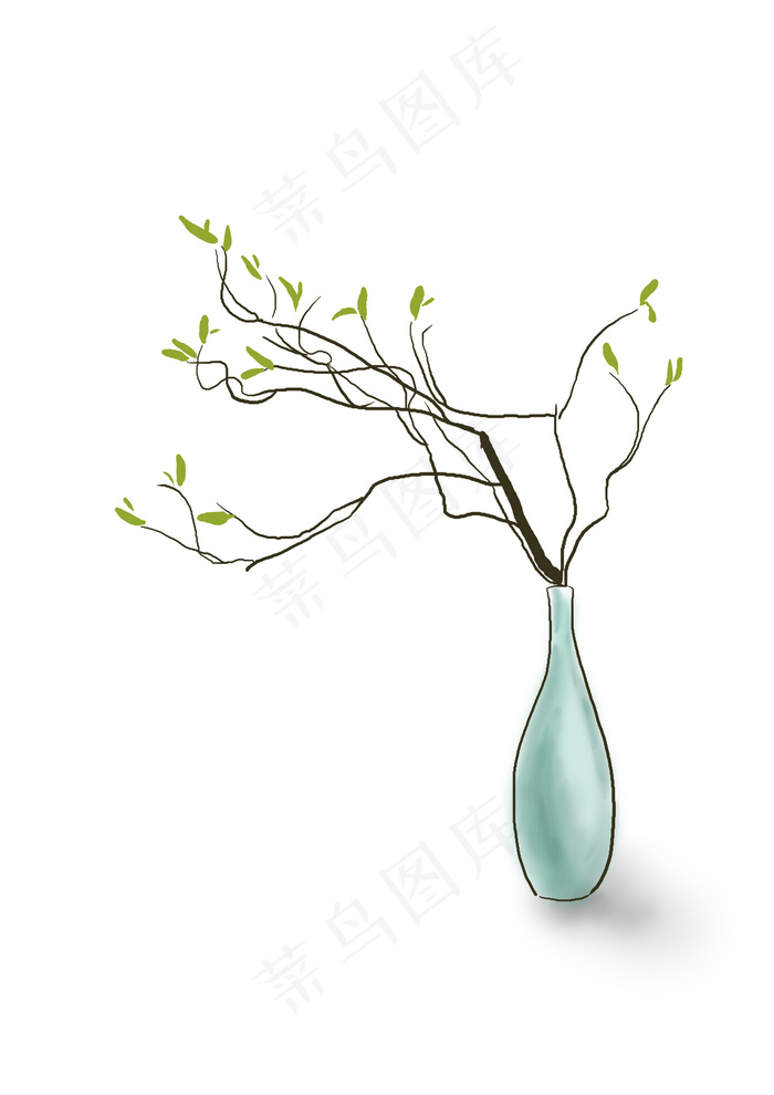 中国水墨手绘花卉,免抠元素