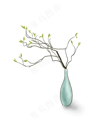 中国水墨手绘花卉,免抠元素