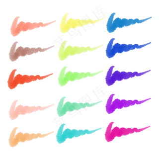 水彩笔刷彩色水彩墨迹