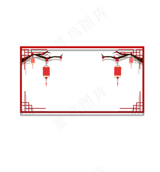 矢量手绘中国风边框