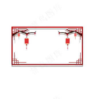 矢量手绘中国风边框