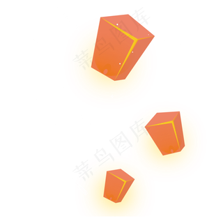 卡通孔明灯许愿灯素材,免抠元素