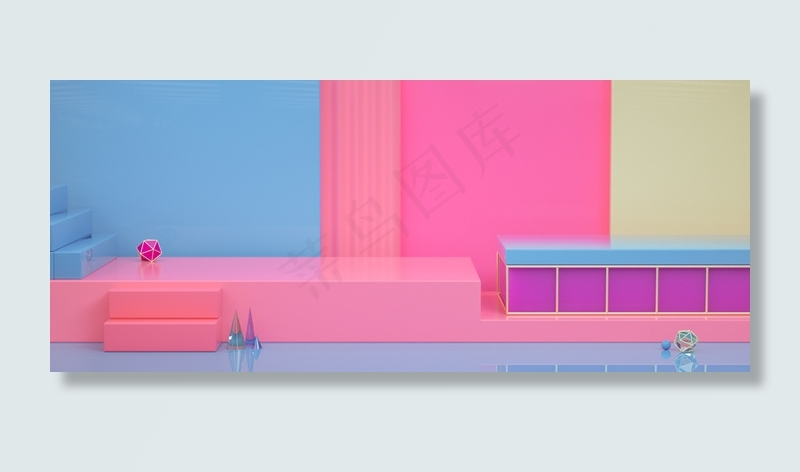 C4D创意箱包背景海报电商通用