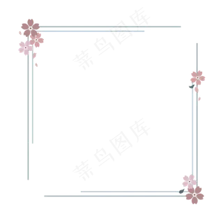 和风日式文艺边框矢量