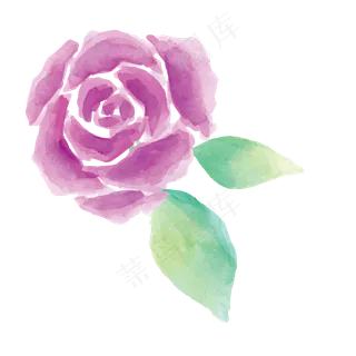 紫色的卡通玫瑰免抠图