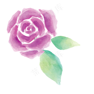 紫色的卡通玫瑰免抠图