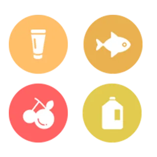 卡通白色的鱼类图标