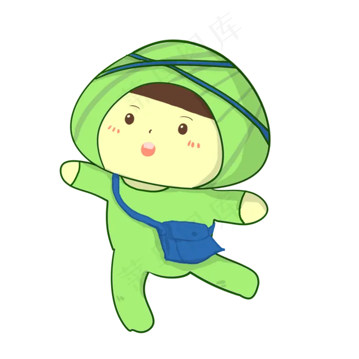 卡通可爱拟人端午节粽子(2000X2000(DPI:299))psd模版下载