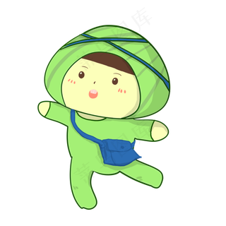 卡通可爱拟人端午节粽子