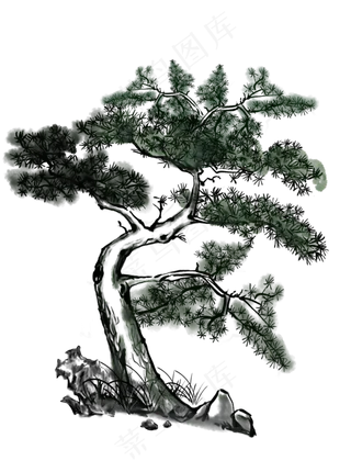 中国风古风水墨国松