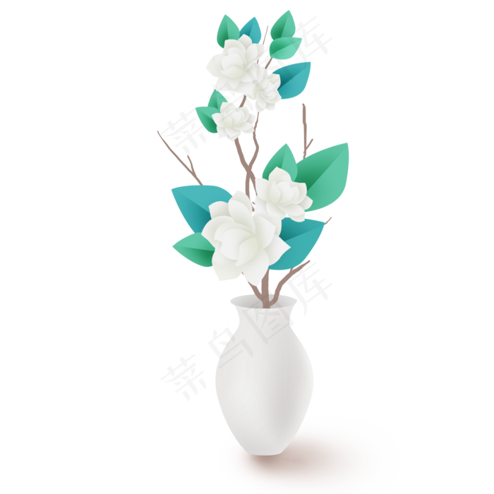 一瓶白色茉莉花