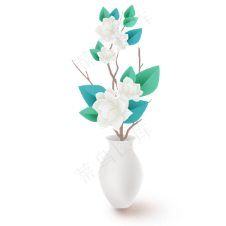 一瓶白色茉莉花