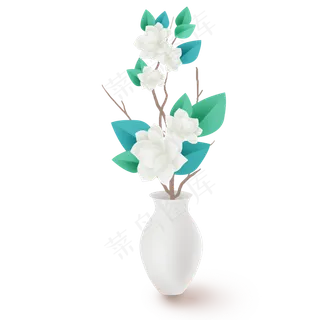 一瓶白色茉莉花