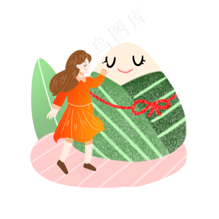 端午女孩粽子素材