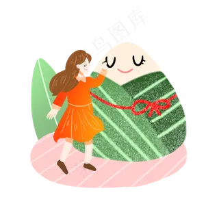 端午女孩粽子素材