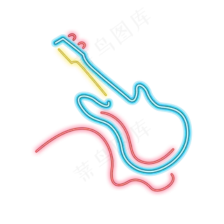 创意彩色光效霓虹灯音乐几何元素,免抠元素