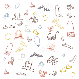 卡通迷你印花图案,免抠元素