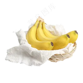 香蕉水果果篮白底元素