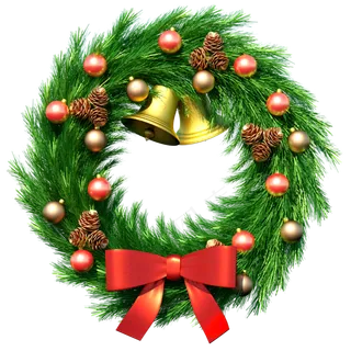 圣诞节铃铛花环庆祝,免抠元素