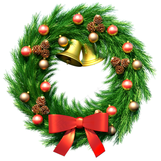 圣诞节铃铛花环庆祝,免抠元素