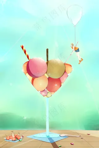 夏日里想吃冰淇淋的小人