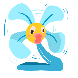 夏日小清新制冷转动电风扇PNG