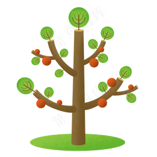 春天植树节绿色的树,免抠元素