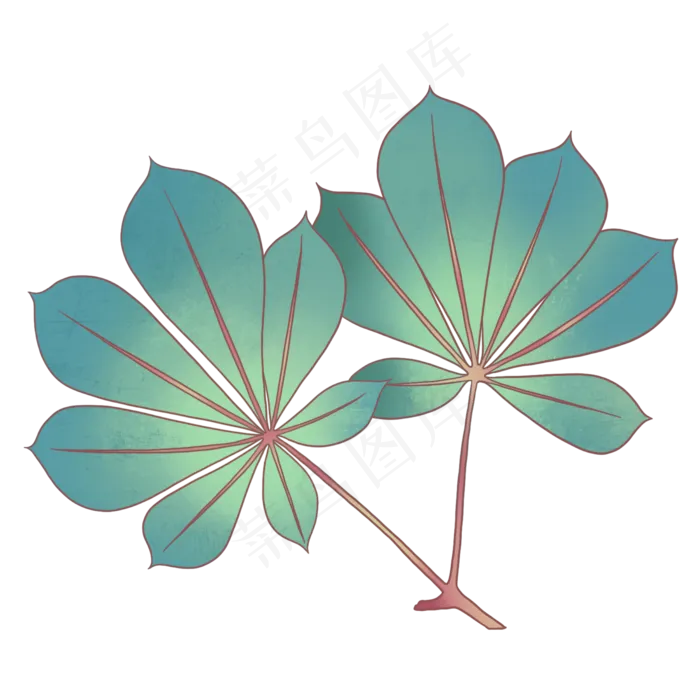 春季工笔画绿色植物,免抠元素(2000X2000(DPI:300))psd模版下载