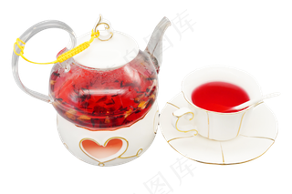 玻璃壶玫瑰花茶