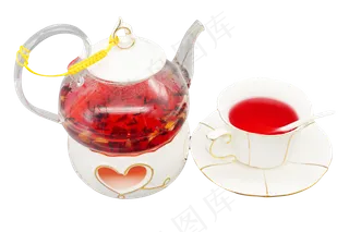 玻璃壶玫瑰花茶