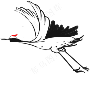 水墨中国风复古仙鹤