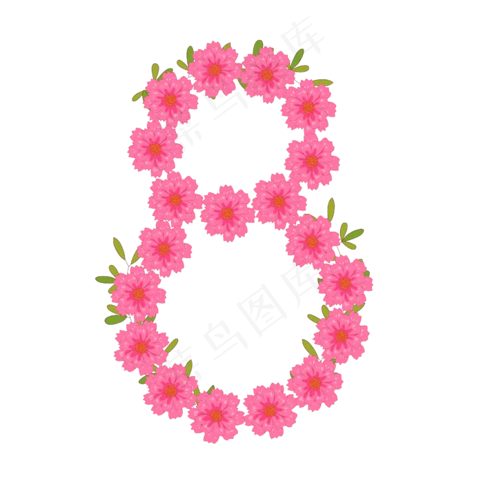 矢量手绘分的花朵花环(2000X2000(DPI:300))ai矢量模版下载