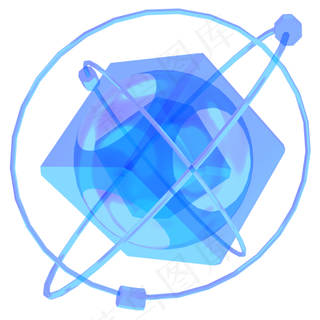 蓝色科技网络科研,免抠元素