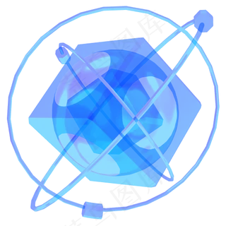 蓝色科技网络科研,免抠元素