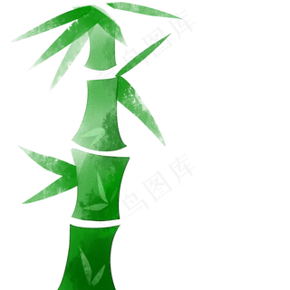 清新水彩竹子图案