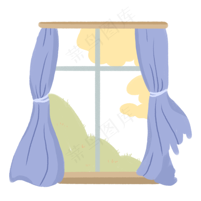 一个漂亮的窗帘免抠图