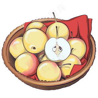 一篮美味新鲜的水果梨子