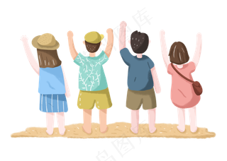 毕业季同学们一同庆祝毕业背影