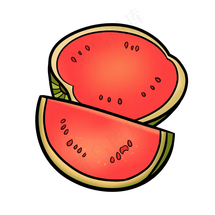 夏季水果美味西瓜(2000X2000(DPI:300))psd模版下载