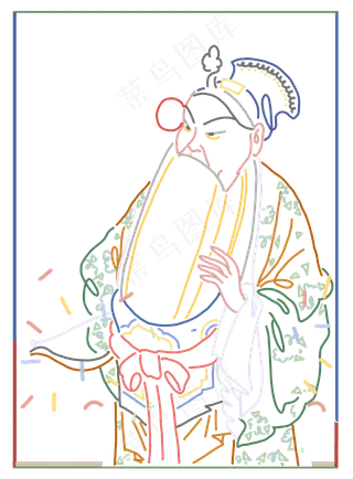 中国风浪漫彩色线条老生戏曲京剧