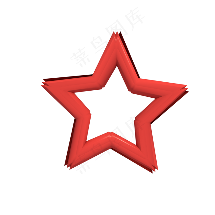 C4D立体红色五角星,免抠元素(2000*2000px 300 dpi )