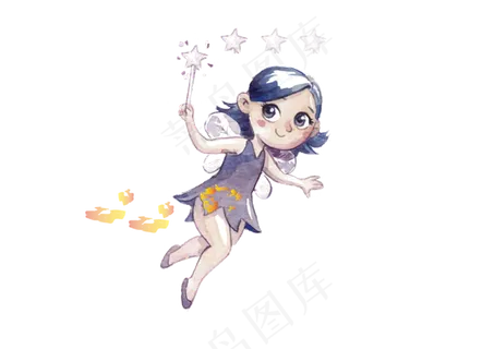 水彩可爱的小天使