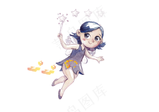 水彩可爱的小天使