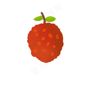 红色矢量新鲜卡通荔枝