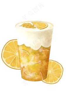 黄色柠檬奶茶