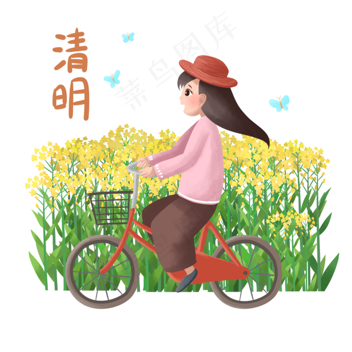 清明节骑自行车(3000X3000(DPI:299))psd模版下载
