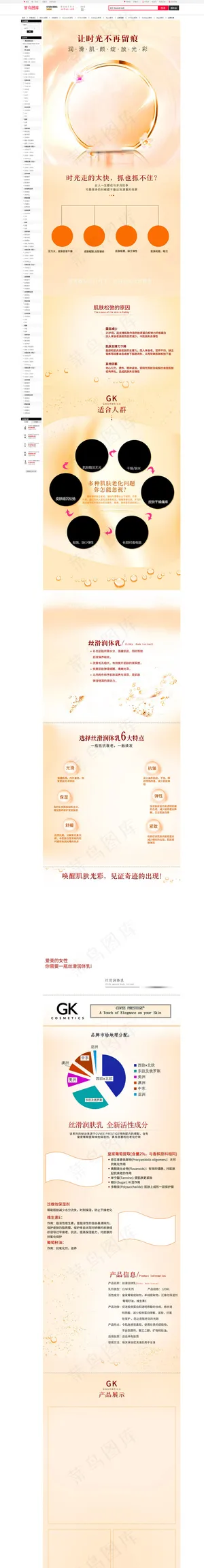 时尚清新化妆品护肤品水乳洁面乳详情页